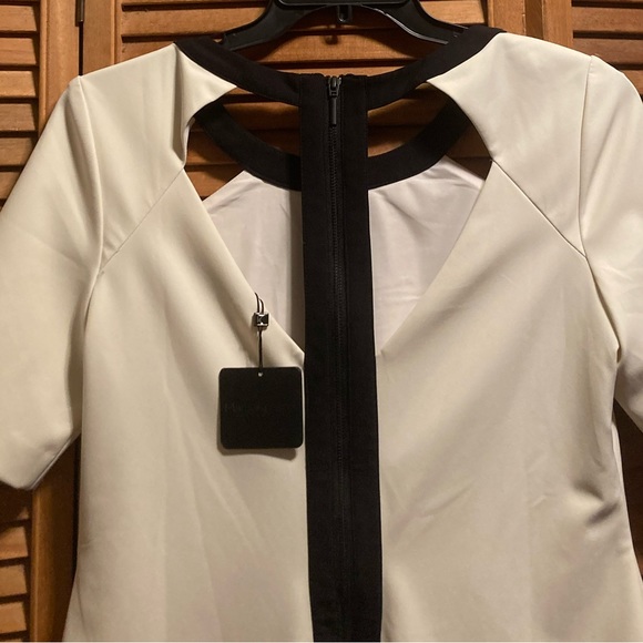 Marisa Kenson Collection Tiffany Ivory & Black Short Sleeve Dress - Picture 10 of 16